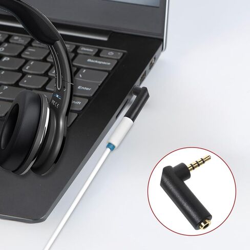 3 PCS 90 Degree Right Angle Gold-Plated TRRS Stereo Headphone Connector, 3.5mm Angle Male to Female Audio Adapte, Compatible with Speakers Headsets Cell Phone in Saudi Arabia