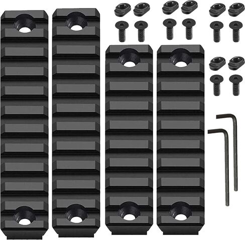 Gotical 9 Slots and 11 Slots MLOK Rail Section for M Lok Handguard Eleven Slots Rail Picatinny Rail (2 Pieces 9 Slot, 2 Pieces 11 Slot) in Saudi Arabia