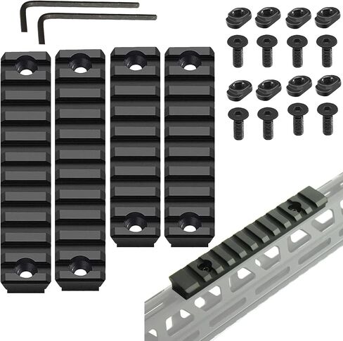 Gotical 9 Slots and 11 Slots MLOK Rail Section for M Lok Handguard Eleven Slots Rail Picatinny Rail (2 Pieces 9 Slot, 2 Pieces 11 Slot) in Saudi Arabia