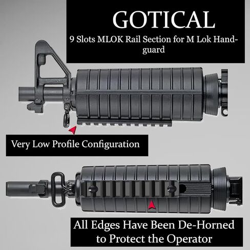 Gotical 9 Slots and 11 Slots MLOK Rail Section for M Lok Handguard Eleven Slots Rail Picatinny Rail (2 Pieces 9 Slot, 2 Pieces 11 Slot) in Saudi Arabia