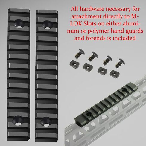Gotical 9 Slots and 11 Slots MLOK Rail Section for M Lok Handguard Eleven Slots Rail Picatinny Rail (2 Pieces 9 Slot, 2 Pieces 11 Slot) in Saudi Arabia