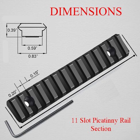 Gotical 9 Slots and 11 Slots MLOK Rail Section for M Lok Handguard Eleven Slots Rail Picatinny Rail (2 Pieces 9 Slot, 2 Pieces 11 Slot) in Saudi Arabia