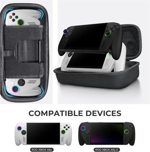 حقيبة حمل للسفر EJGAME متوافقة مع ROG Xbox Ally/Ally X(2025)، حقيبة حمل صلبة واقية مدمجة لتخزين الشاحن، غطاء واقي للشاشة (أسود) in Kuwait