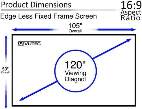 شاشة عرض بإطار ثابت من Edgeless UST مقاس 120 بوصة 16:9، 1.6 كسب 8K 4K Ultra HD Active 3D ALR Crystal LT شاشة عرض مثبتة على الحائط للأفلام والفصول الدراسية والمكتب والسينما المنزلية in Saudi Arabia