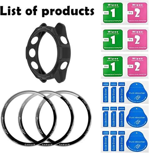 واقي شاشة للساعة + غطاء حافظة لساعة Garmin Forerunner 570 42 مم، [3 قطع] طبقة زجاجية مقسى ثلاثية الأبعاد وممتص للصدمات من مادة TPU، مضاد للخدش، خالي من الفقاعات، شفاف عالي الدقة، حماية ضد الصدمات (أسود) in Kuwait