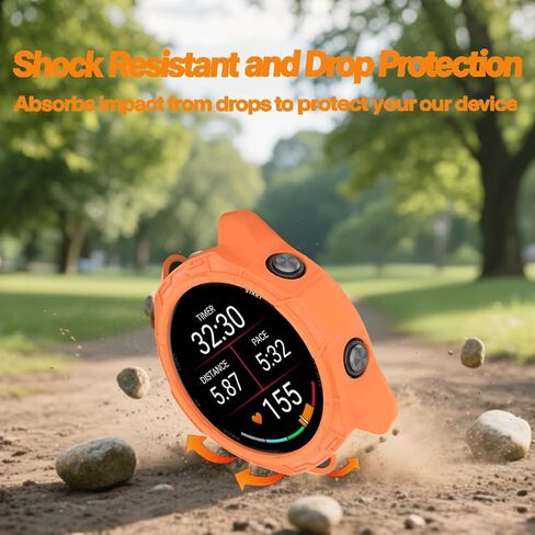 واقي شاشة للساعة + غطاء حافظة لساعة Garmin Forerunner 570 42 مم، [3 قطع] طبقة زجاجية مقسى ثلاثية الأبعاد وممتص للصدمات من مادة TPU، مضاد للخدش، خالي من الفقاعات، شفاف عالي الدقة، حماية ضد الصدمات (أسود) in Kuwait