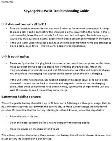 ساعة SkyAngel911Wrist الذكية للتنبيه الطبي - بدون عقد، تكلفة لمرة واحدة، كشف السقوط + 911 مكالمة من المعصم، ساعة مقاومة للماء للصحة والسلامة، صوت ثنائي الاتجاه، مساعدة الطوارئ لكبار السن والبالغين in Kuwait