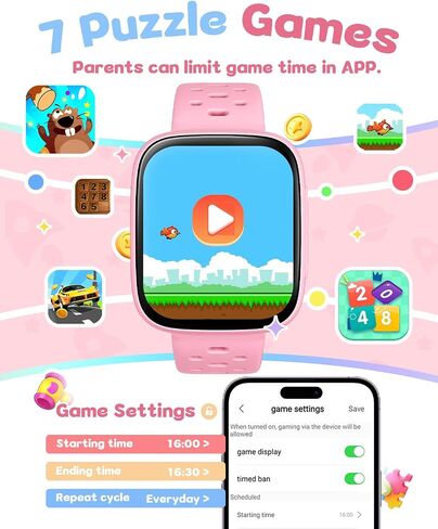Smart Watch for Kids No Phone No APP Needed, 1.83" AMOLED Screen Fitness Tracker Watch with Pedometer, Kids Smart Watch with Heart Rate/Sleep Monitor, IP68 Waterproof for Girls 5-12 in Saudi Arabia