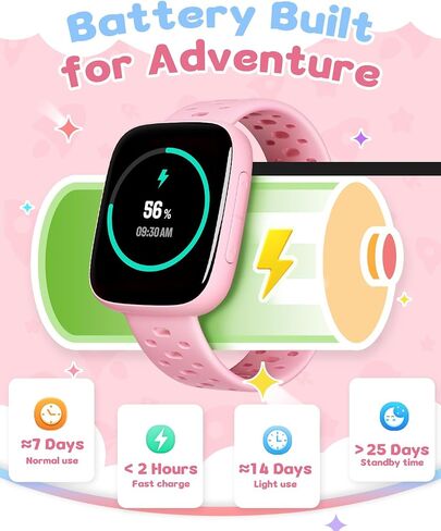 Smart Watch for Kids No Phone No APP Needed, 1.83" AMOLED Screen Fitness Tracker Watch with Pedometer, Kids Smart Watch with Heart Rate/Sleep Monitor, IP68 Waterproof for Girls 5-12 in Saudi Arabia