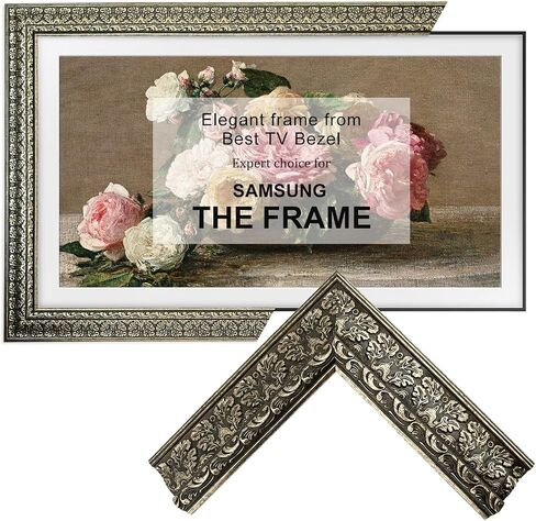 Antique Gilded Walnut TV Frame (32'',43",50",55",65", 75",85"), Compatible ONLY with Samsung The Frame TV and Pro (Fits 2021-2025,2025 Pro LS03A/B/C/D/FA/FW) (Patina Gold Walnut, 55LS03) in Saudi Arabia