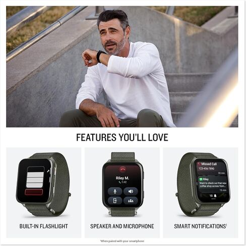 حزمة ساعة ذكية PlayBetter Garmin Venu X1 (أسود/أردوازي تيتانيوم) للياقة البدنية بنظام تحديد المواقع العالمي - شاشة AMOLED رفيعة مقاس 2 بوصة، شاحن محمول متقدم للصحة واللياقة البدنية بقدرة 5000 مللي أمبير في الساعة وواقيات شاشة عالية الدقة in Saudi Arabia