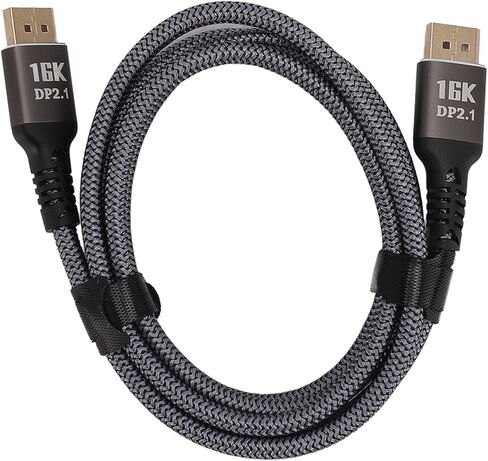 كابل DisplayPort 2.1 16K، كابل DisplayPort ذكر إلى كابل DisplayPort ذكر، يدعم 16K 30 هرتز 40 جيجابت في الثانية ديناميكي HDR ثلاثي الأبعاد، لمزامنة FreeSync لشاشة ألعاب G Sync 4.9 قدم in Saudi Arabia