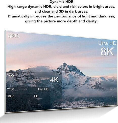 كابل DisplayPort 2.1 16K، كابل DisplayPort ذكر إلى كابل DisplayPort ذكر، يدعم 16K 30 هرتز 40 جيجابت في الثانية ديناميكي HDR ثلاثي الأبعاد، لمزامنة FreeSync لشاشة ألعاب G Sync 4.9 قدم in Saudi Arabia