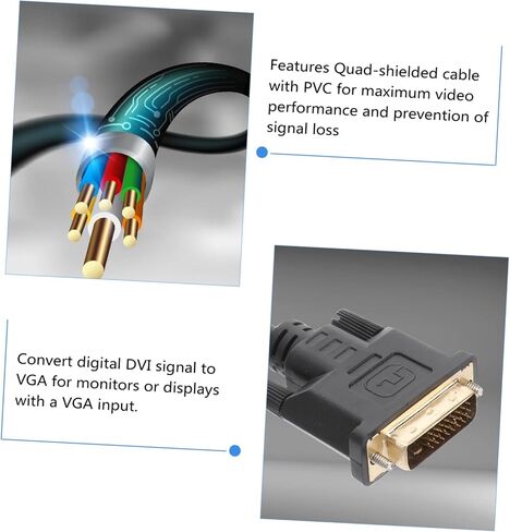 كابل محول Housoutil Dvi إلى Vga من الرقمي إلى التناظري يدعم المحول لا يحتاج إلى سائق in Kuwait