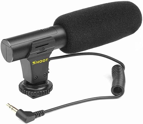 Akozon Stereo Microphone Hot Shoe Mount Portable Mini 3.5mm Jack DV Microphone for Camera Film Recording Interview in Saudi Arabia