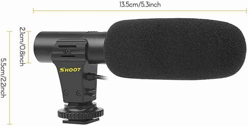 Akozon Stereo Microphone Hot Shoe Mount Portable Mini 3.5mm Jack DV Microphone for Camera Film Recording Interview in Saudi Arabia