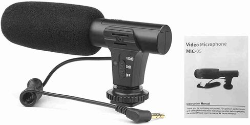 Akozon Stereo Microphone Hot Shoe Mount Portable Mini 3.5mm Jack DV Microphone for Camera Film Recording Interview in Saudi Arabia