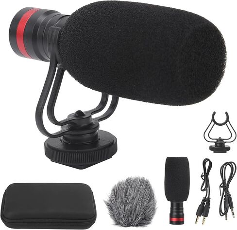 Qiilu Camera Microphone EY-86A Microphone High Sensitivity Camera Phone Video Recording, Directional in Saudi Arabia