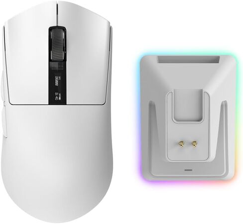 TECWARE EX1 Lightweight Gaming Mouse | 26K DPI Wireless Mouse with OLED Display | 59g Ultra-Light Design | RGB Charging Dock | Tri-Mode Connectivity 2.4GHz/Bluetooth/Wired with Grip Tape | Black in Kuwait