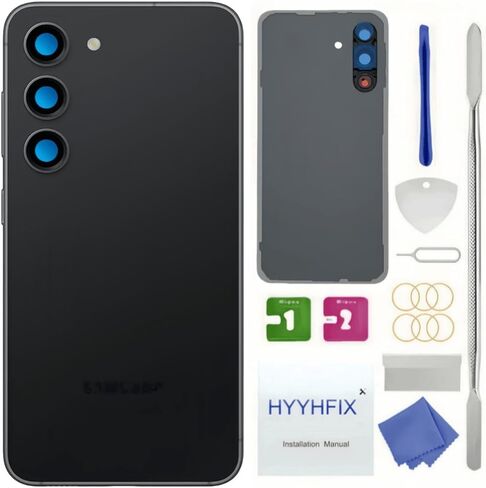 Galaxy S23 Back Glass Replacement for Samsung Galaxy S23 Rear Back Cover Glass Waterproof and Camera Lens+Professional Repair Tool Kit (Phantom Black) in Saudi Arabia