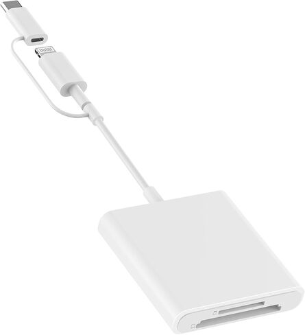 (معتمد من Apple MFi) قارئ بطاقات SD لأجهزة iPhone iPad، 5 في 1 Lightning USB-C إلى عارض بطاقة الذاكرة مع فتحات بطاقة SD/TF ومحول USB 3.0 OTG لأجهزة iPhone iPad وAndroid MacBook سريع التوصيل والتشغيل in Saudi Arabia