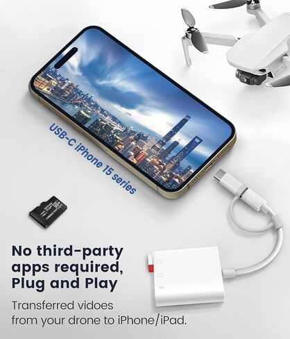 (معتمد من Apple MFi) قارئ بطاقات SD لأجهزة iPhone iPad، 5 في 1 Lightning USB-C إلى عارض بطاقة الذاكرة مع فتحات بطاقة SD/TF ومحول USB 3.0 OTG لأجهزة iPhone iPad وAndroid MacBook سريع التوصيل والتشغيل in Saudi Arabia