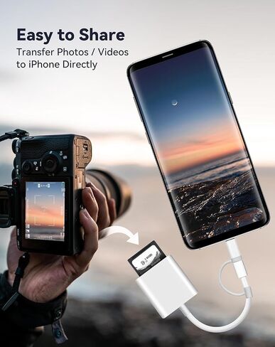(معتمد من Apple MFi) قارئ بطاقات SD لأجهزة iPhone iPad، 5 في 1 Lightning USB-C إلى عارض بطاقة الذاكرة مع فتحات بطاقة SD/TF ومحول USB 3.0 OTG لأجهزة iPhone iPad وAndroid MacBook سريع التوصيل والتشغيل in Saudi Arabia