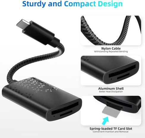 SD 4.0 Card Reader - UHS-II USB-C SD TF Card Reader, for MacBook iPad Android DSLR Camera, Micro SD Memory Card Adapter in Saudi Arabia