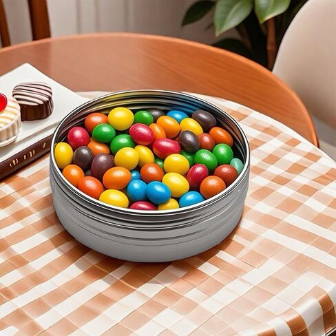 LJY 48 Pieces Black Round Aluminum Cans Screw Lid Metal Tins Jars Empty Slip Slide Containers (Mixed Sizes) in Kuwait