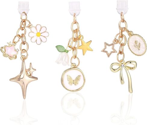 3 قطع من قابس الغبار لمنفذ الشحن، 3 أنماط من قابس الغبار اللطيف المتوافق مع هواتف Kindle وأجهزة القراءة الإلكترونية لمنفذ الشحن من النوع C in Kuwait