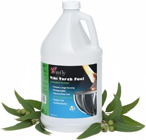 Firefly Tiki Torch Fuel – Clean-Burning Outdoor Lamp Oil for Tiki Torches and Lanterns. Low Smoke, Long-Lasting – Outdoor Patio & Garden Use (Citronella, 2 Gallons) in Kuwait