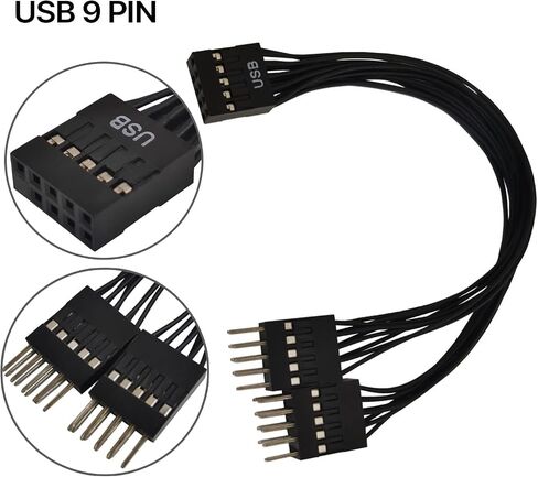 اللوحة الرئيسية 9pin USB2.0 رأس تمديد محول محولات USB2.0 أنثى To2 ذكر الفاصل المعلبة in Saudi Arabia