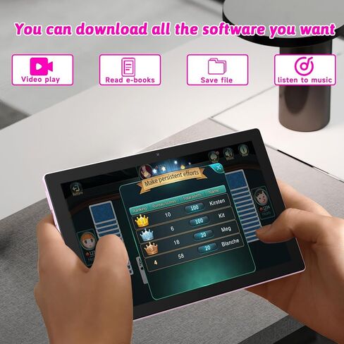 Android table 10 Inch ablet With Tablets protective Case and Stylus Pen android 15 Tablets 5G WiFi-6 1280*800 full HD IPS display 6000mah 64GB ROM+12GB RAM (4+8 Virtual) 1024GB Expansion (Pink) in Saudi Arabia