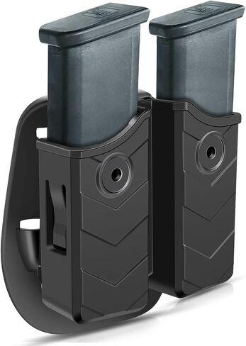 Double Magazine Pouch for Glock Beretta Sig Sauer Taurus Browning S&W H&K Most Pistol Mags,Universal Mag Holder Stack 9mm/40 Mags (N-Paddle, Black) in Saudi Arabia