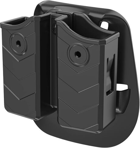 Double Magazine Pouch for Glock Beretta Sig Sauer Taurus Browning S&W H&K Most Pistol Mags,Universal Mag Holder Stack 9mm/40 Mags (N-Paddle, Black) in Saudi Arabia