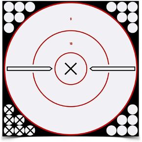 أهداف تفاعلية من Birchwood Casey Shoot-N-C باللون الأبيض/الأسود على شكل X-Bull's-Eye - ردود فعل فورية مرئية للغاية، ملصقات هدف إطلاق النار ذاتية اللصق مع ملصقات إصلاح - خيارات مقاس 8 بوصات و12 بوصة in Kuwait
