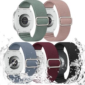 5 عبوات من الأربطة القابلة للتمدد متوافقة مع ساعة سامسونج جالاكسي 8 باند 40 ملم 44 ملم/ساعة سامسونج جالاكسي 8 الكلاسيكية 46 ملم، حزام رياضي من النايلون المقاوم للماء للنساء والرجال بدون فجوة in Kuwait