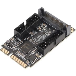 محول Ciciglow Mini PCI - E إلى USB3.0، بطاقة توسيع PCIE صغيرة إلى 4 منافذ مزدوجة 19PIN بسرعة 5 جيجابت في الثانية USB3.0 مع واجهة شحن، يدعم قابس USB الساخن in Kuwait