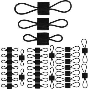 30 قطعة من ملحقات معدات مولي، 3 مقاسات مرنة من حزام مولي وأشرطة ربط متعددة الأغراض وأداة تنظيم حقائب الظهر للمصابيح الكاشفة وزجاجات المياه وغيرها من الملحقات (أسود) in Kuwait
