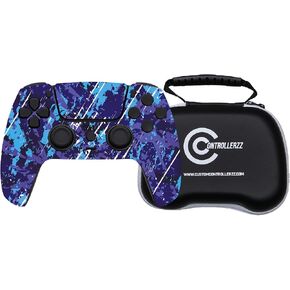 وحدة تحكم Custom Controllerzz Midnight Surge وحزمة الحافظة - تتضمن وحدة تحكم لاسلكية مخصصة Midnight Surge لأجهزة PS5 والكمبيوتر الشخصي وحقيبة سفر واقية عالمية in Kuwait