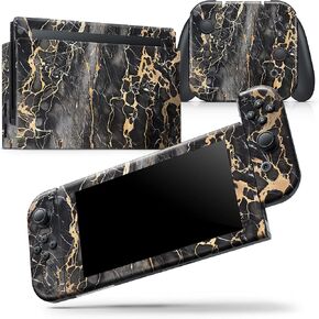 Design Skinz - متوافق مع Nintendo 2DS XL - غطاء حماية من الفينيل مقاوم للخدش وقابل للإزالة - سطح رخامي أسود وذهبي in Kuwait