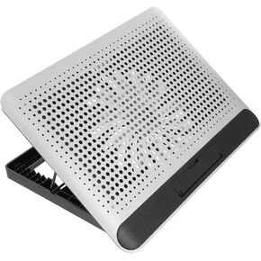 TEHAUX Quiet Thin Laptop Cooler with Aluminum Alloy Stand Silent Cooling Fan for Laptops Up to Portable Computer Cooling Device for Home and Office Silver in Saudi Arabia