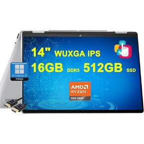 كمبيوتر محمول HP Envy x360 2 في 1 مزود بتقنية الذكاء الاصطناعي | 14 بوصة WUXGA IPS Touch | AMD Zen 4 6-core Ryzen 5 8640HS (>i7-1255u) | 16 جيجابايت DDR5 512 جيجابايت SSD | كاميرا خصوصية بإضاءة خلفية من النوع C بولي Win11Pro مع ملحق DLCA in Kuwait