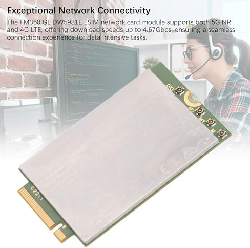 وحدة بطاقة الشبكة FM350 GL DW5931E ESIM، بطاقة محول الشبكة 5G NR 4G LTE 4.67 جيجابت في الثانية لخط العرض، للدقة، لسلسلة XPS، وحدة محول شبكة الكمبيوتر المحمول لنظام التشغيل Linux in Kuwait