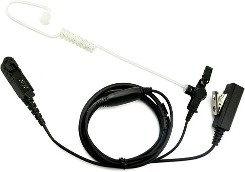 PROMAXPOWER FBI Covert Acoustic Earpiece 2 سلك مراقبة مع Palm PTT متوافق مع Motorola XPR3000 XPR3300e DP2000 DP2000e MTP3000 DEP500e XiR P6600 XiR P6600i AX (عبوة واحدة) in Saudi Arabia