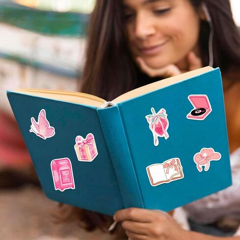 100 Pcs Cute Aesthetic Stickers Watercolor Coquette Sticker Pack Aesthetic Fruit Themed Vinyl Waterproof Stickes for Water Bottles Laptop Skateboard Luggage Computer Stickers in Saudi Arabia