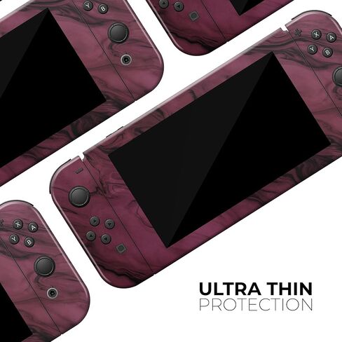 Design Skinz - Compatible with Nintendo Switch Lite - Skin Decal Protective Scratch-Resistant Removable Vinyl Wrap Cover - Black & Pink Marble Swirl V1 in Saudi Arabia