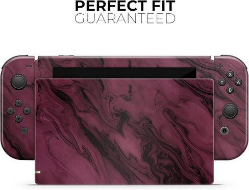 Design Skinz - Compatible with Nintendo Switch Pro Controller - Skin Decal Protective Scratch-Resistant Removable Vinyl Wrap Cover - Black & Pink Marble Swirl V1 in Kuwait