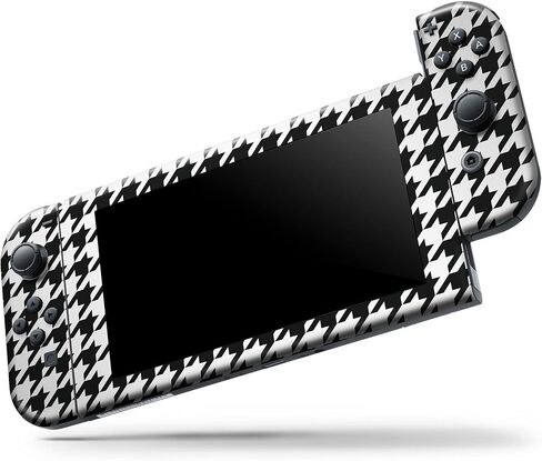 Design Skinz - Compatible with Nintendo Switch Lite - Skin Decal Protective Scratch-Resistant Removable Vinyl Wrap Cover - Black and White Houndstooth Pattern in Saudi Arabia