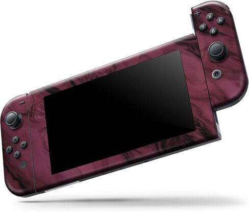 Design Skinz - Compatible with Nintendo Switch Dock Only - Skin Decal Protective Scratch-Resistant Removable Vinyl Wrap Cover - Black & Pink Marble Swirl V1 in Saudi Arabia